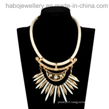 Exoticism Style Stone Bonebraided PU Leather Necklace (XJW13590)